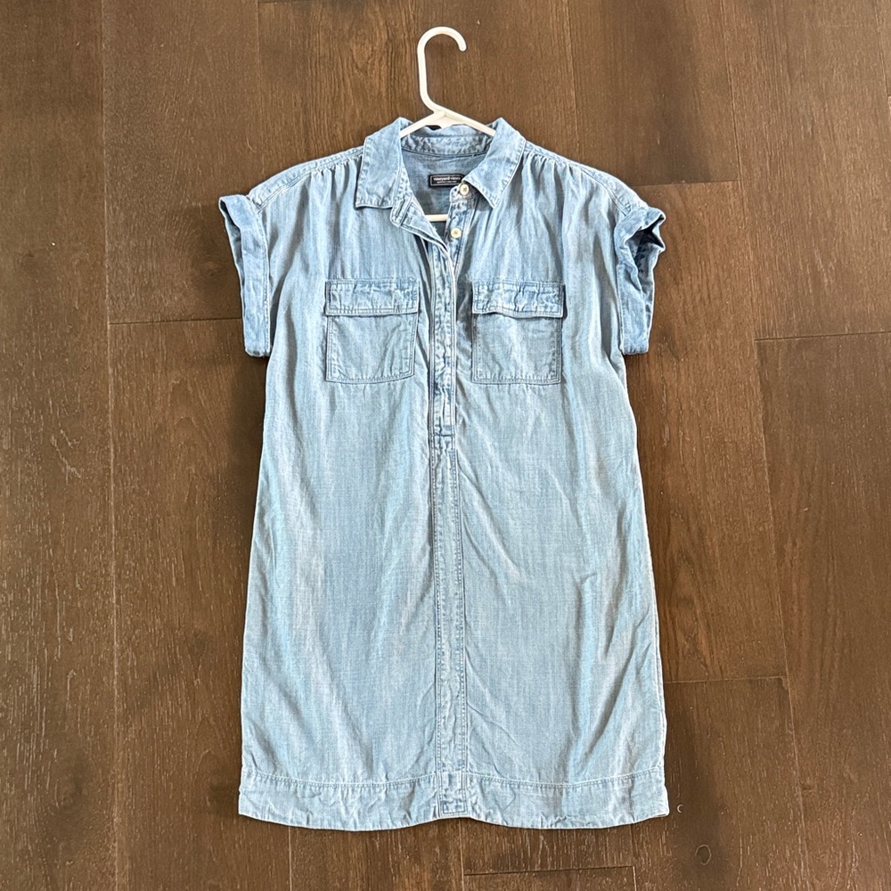 Vineyard Vines Extra Small Casual Lightweight Chambray Shirt Dress - Blue